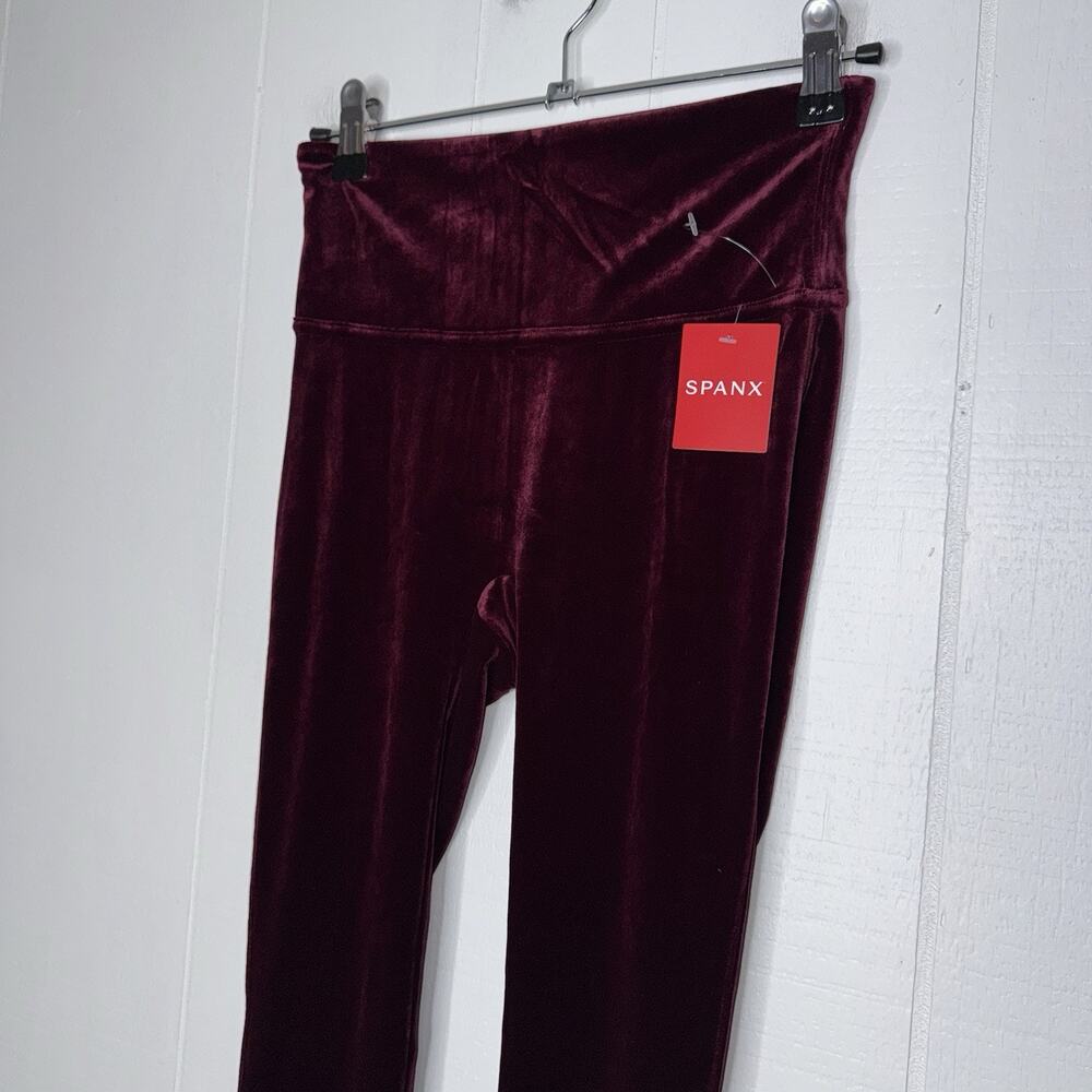 Spanx Women’s High Rise Velvet Leggings Rich Burgundy Size S NWT - Picture 4 of 7